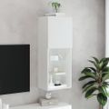 vidaXL TV skrinka s LED svetlami biela 40,5x30x102 cm