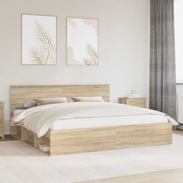 vidaXL Rám postele Sonoma 200 x 200 cm Masívne borovicové drevo