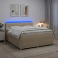 vidaXL Posteľ boxspring s matracom Krémová 140 x 200 cm Látka