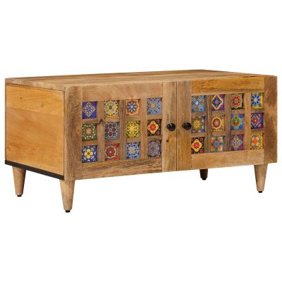 vidaXL Konferenčný stolík Prírodná 80 x 50 x 40 cm Masívne mango drevo