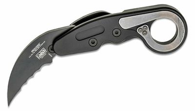 CRKT CR-4040V PROVOKE™ VEFF SERRATIONS™ vreckový nôž - karambit 6 cm, čierna, hliník