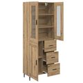 vidaXL Highboard 2 ks Remeselný dub 69,5 x 34 x 180 cm