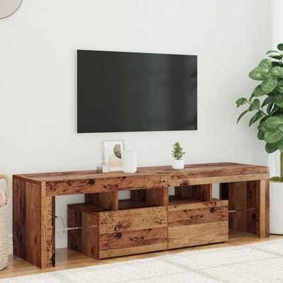 vidaXL TV skrinka s LED staré drevo 140x36,5x40 cm kompozitné drevo