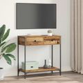 vidaXL Konzolový stôl Staré drevo 75 x 34,5 x 75 cm Kompozitné drevo
