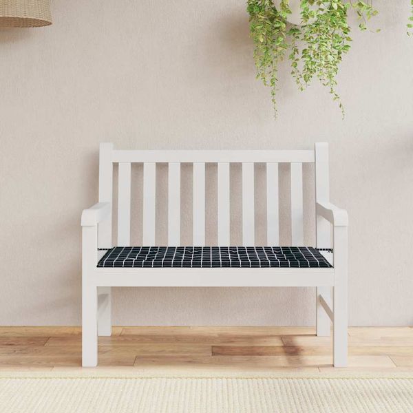vidaXL Podložka na záhradnú lavičku čierne kocky 100x50x3 cm látka