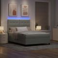 vidaXL LED box s pružinami Svetlosivá 140 x 200 cm Zamat