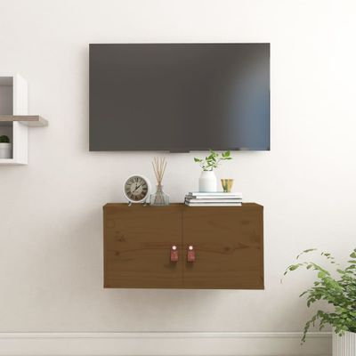 vidaXL Nástenná skrinka medovo-hnedá 60x30x30 cm masívna borovica