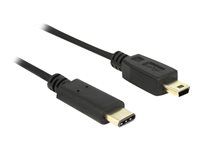 USB kábel - USB-C (M) do mini-USB Type B (M) - USB 2.0 - 500 mA - 2 m - čierna