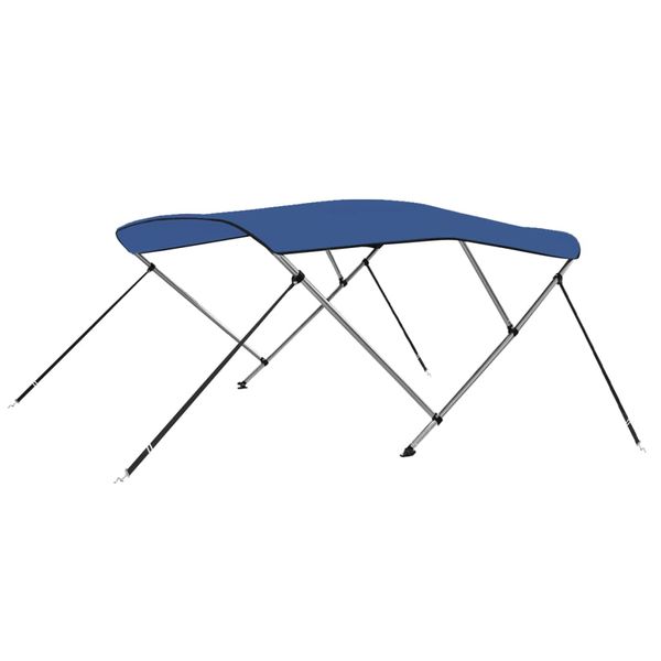 vidaXL Strieška Bimini s 3 oblúkmi, modrá 183x180x137 cm