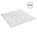 vidaXL Nástenné panely 12 ks 50 x 50 cm Biela XPS Pena