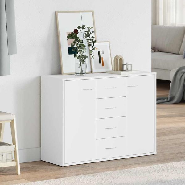 vidaXL Komoda, biela 88x30x65 cm, kompozitné drevo