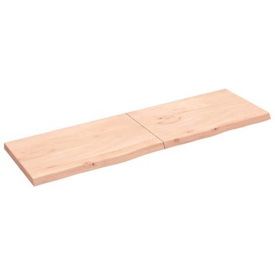 vidaXL Nástenná polica 200x60x(2-6) cm neošetrený dubový masív