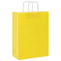 vidaXL Papierové tašky 50 ks s rúčkami žlté 26x12x35 cm