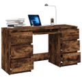 vidaXL Písací stôl dymový dub 140x50x77 cm spracované drevo