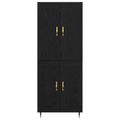 vidaXL Highboard Čierny dub 69,5 x 34 x 180 cm Kompozitné drevo