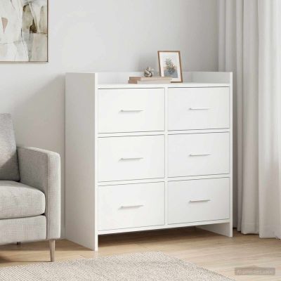 vidaXL Servírovacia skriňa Biela 75 x 33 x 80 cm Kompozitné drevo