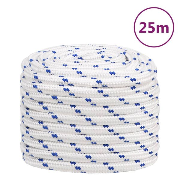 vidaXL Lodné lano biele 20 mm 25 m polypropylén