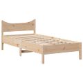 vidaXL Posteľný rám s čelom biely 75x190 cm borovicový masív