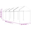 vidaXL Altánok so strechou, biely 8,92x2,28x2,69 m, polyetylén