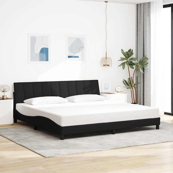 vidaXL Rám postele bez matraca Hanko čierny 200x200 cm látka