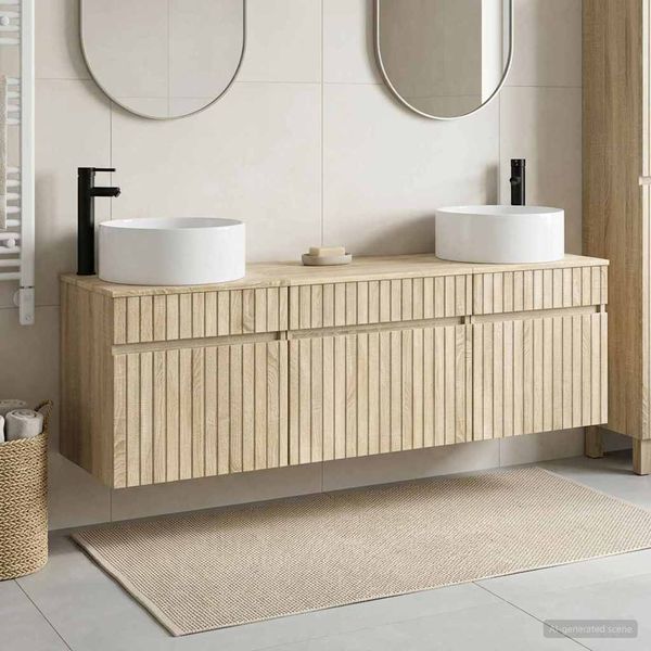 vidaXL Set kabinetov do kúpeľne 3 ks Dub sonoma 49 x 44,5 x 65,5 cm