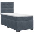 vidaXL Posteľ boxspring s matracom Tmavosivá 100 x 200 cm Zamat