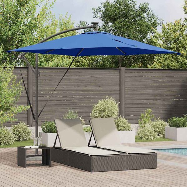 vidaXL Slnečník 249 x 249 x 250 cm Polyester a hliník Azurblue