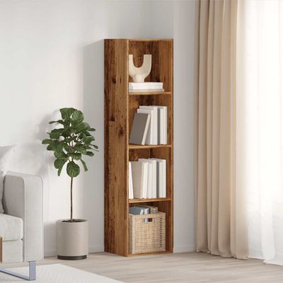 vidaXL skrinka na knihy/TV skrinka Staré drevo 36x30x143cm Drevo