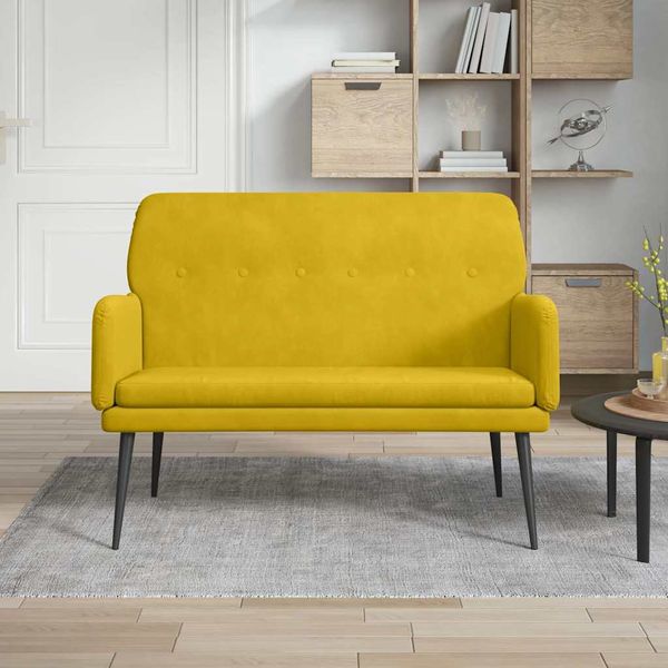 vidaXL Lavička žltá 108x79x79 cm zamat