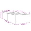vidaXL Posteľný rám dymový dub 75x190 cm kompozitné drevo