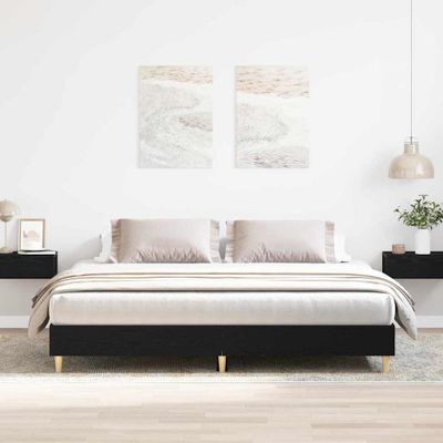 vidaXL Rám postele Čierny dub 203 x 183 x 25 cm Kompozitné drevo