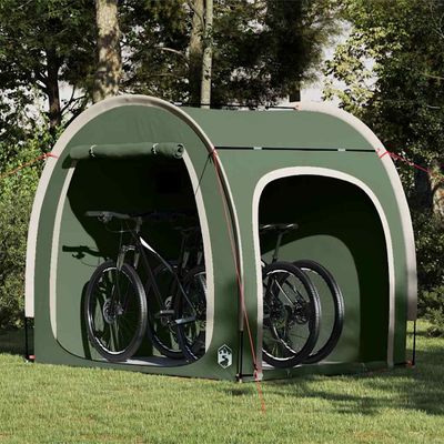 vidaXL Stan na uskladnenie bicyklov Zelená 218 x 156 x 180 cm