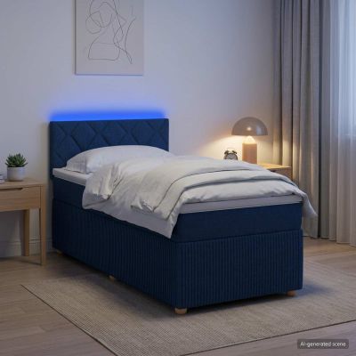 vidaXL Posteľ boxspring s matracom Modrá 80 x 200 cm Látka