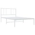 vidaXL Kovový rám postele s čelom biely 80x200 cm