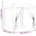 vidaXL Párty stan so 4 sieťkovanými bočnými stenami zelený 2x2 m HDPE