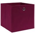 vidaXL Úložné boxy 4 ks, netkaná textília 28x28x28 cm, tmavočervené