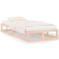 vidaXL Posteľný rám 75x190 cm malé jednolôžko masívne drevo