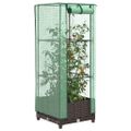 vidaXL Záhon s krytom na skleník ratanový vzhľad 40x40x123 cm
