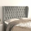 vidaXL Čelo postele so záhybmi bledosivé 163x23x118/128 cm zamat