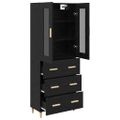 vidaXL Highboard so zásuvkou Čierny dub 69,5 x 34 x 180 cm