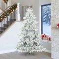 vidaXL Umelý Sklápací Vianočný Stromček Biela 240 cm PVC a oceľ