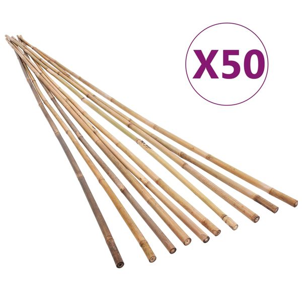 vidaXL Záhradné bambusové kolíky 50 ks 150 cm