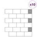 vidaXL Subway dlažba 10 ks Biela šedá 30 x 30 cm Polyuretán a PET