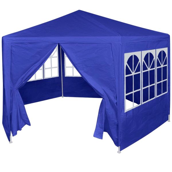 vidaXL Modrý záhradný stan so 6 bočnými stenami 2 x 2 m