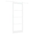 vidaXL Posuvné dvere 93 x 232 cm Masívne borovicové drevo a sklo Biela