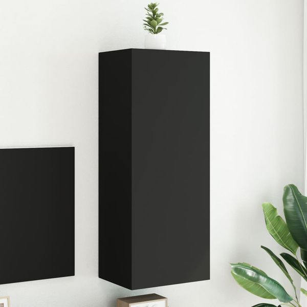 vidaXL TV nástenná skrinka čierna 40,5x30x102 cm kompozitné drevo