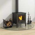 vidaXL Sklenená doska krbu Priehľadná 1200 x 600 mm Sklo