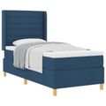 vidaXL Posteľ s pružinovým rámom s matracmi Modrá 80 x 200 cm látka