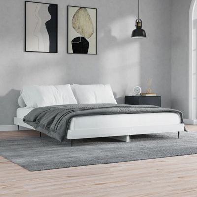 vidaXL Posteľný rám lesklý biely 160x200 cm kompozitné drevo