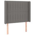 vidaXL Čelo postele s LED tmavosivé 103x16x118/128 cm látka